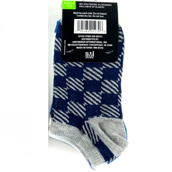 *3/$15* KIDS Shark + Checked + White/Blue Socks - Picture 2 of 4